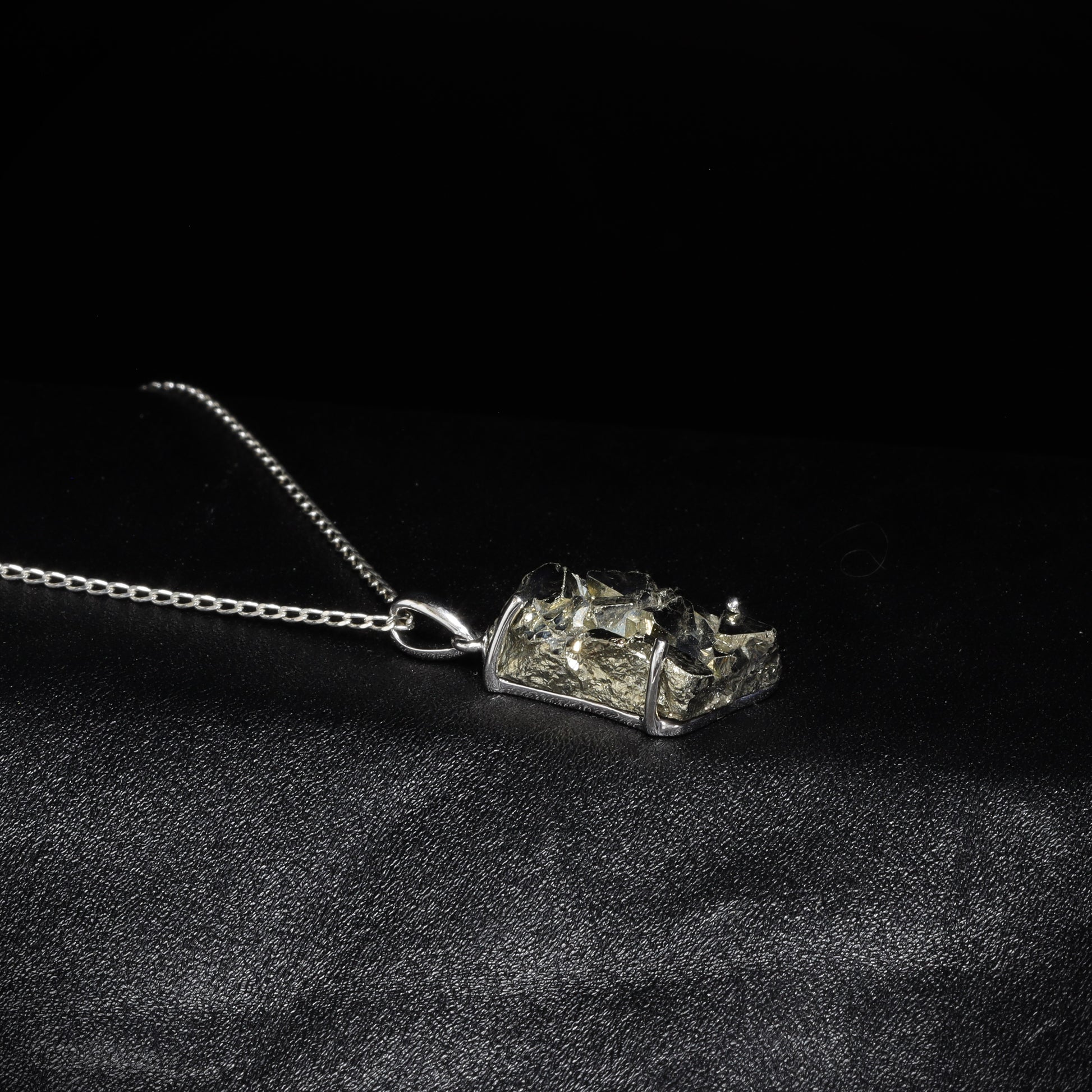 Pyrite silver pendant