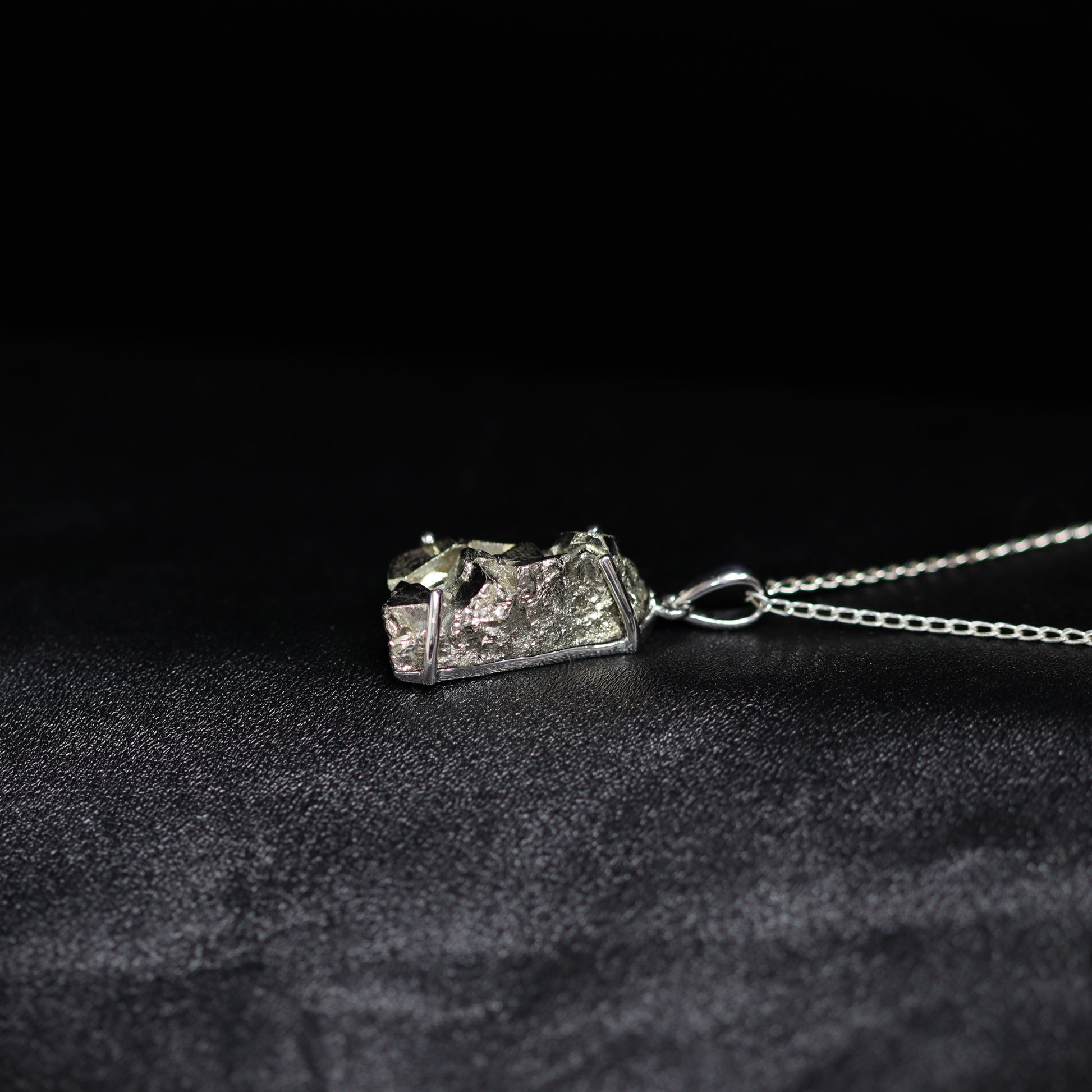 Pyrite silver pendant
