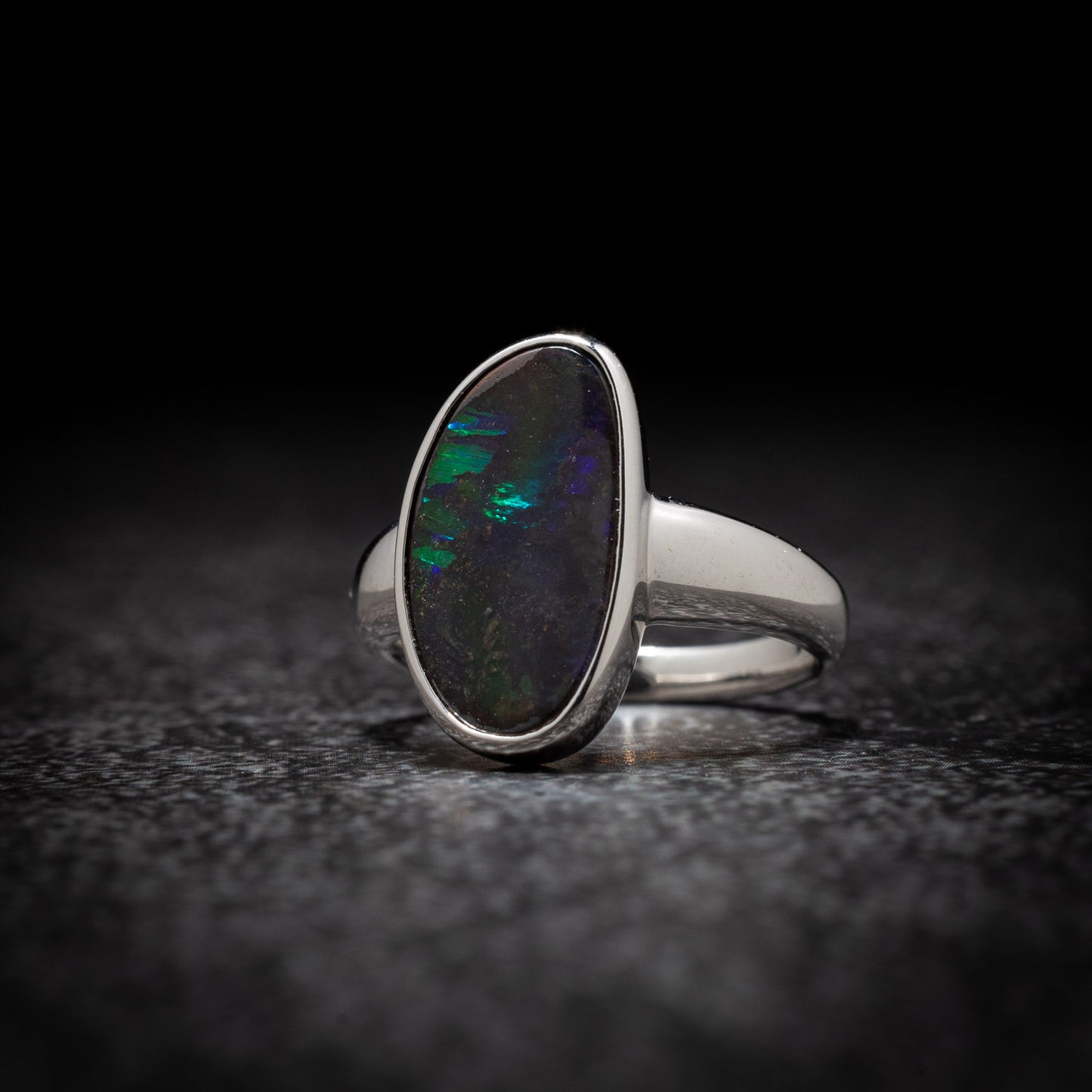 Australian Boulder Opal Sterling Silver Ring – Queensland