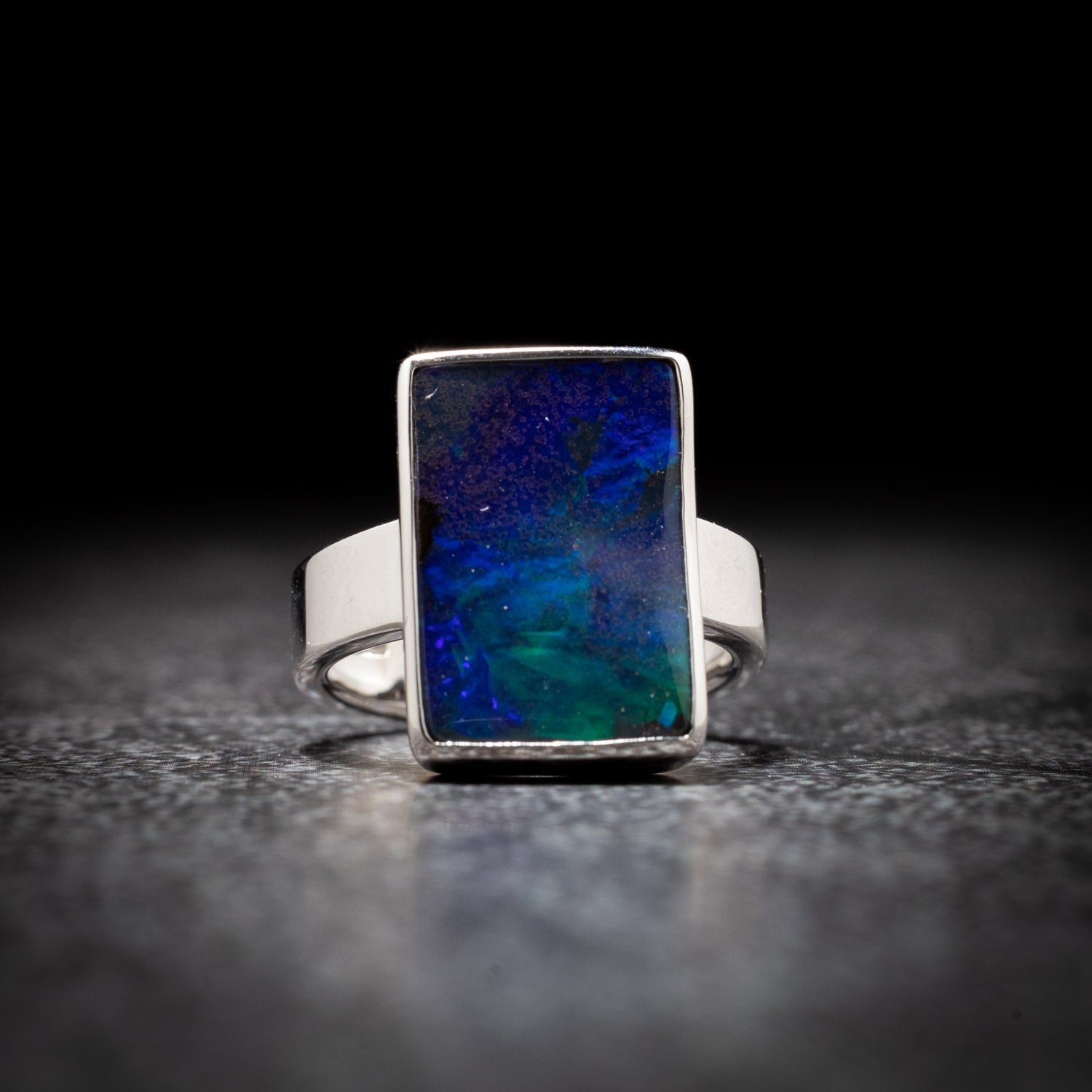 Australian Boulder Opal Silver Ring