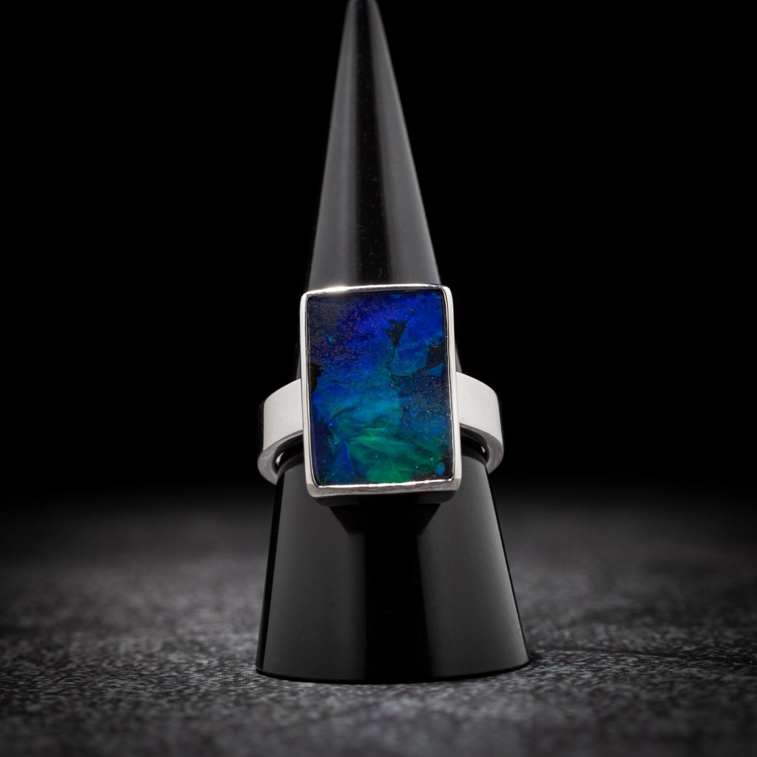 Australian Boulder Opal Silver Ring
