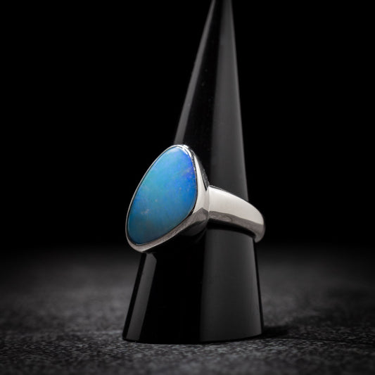Silver Opal Boulder ring 