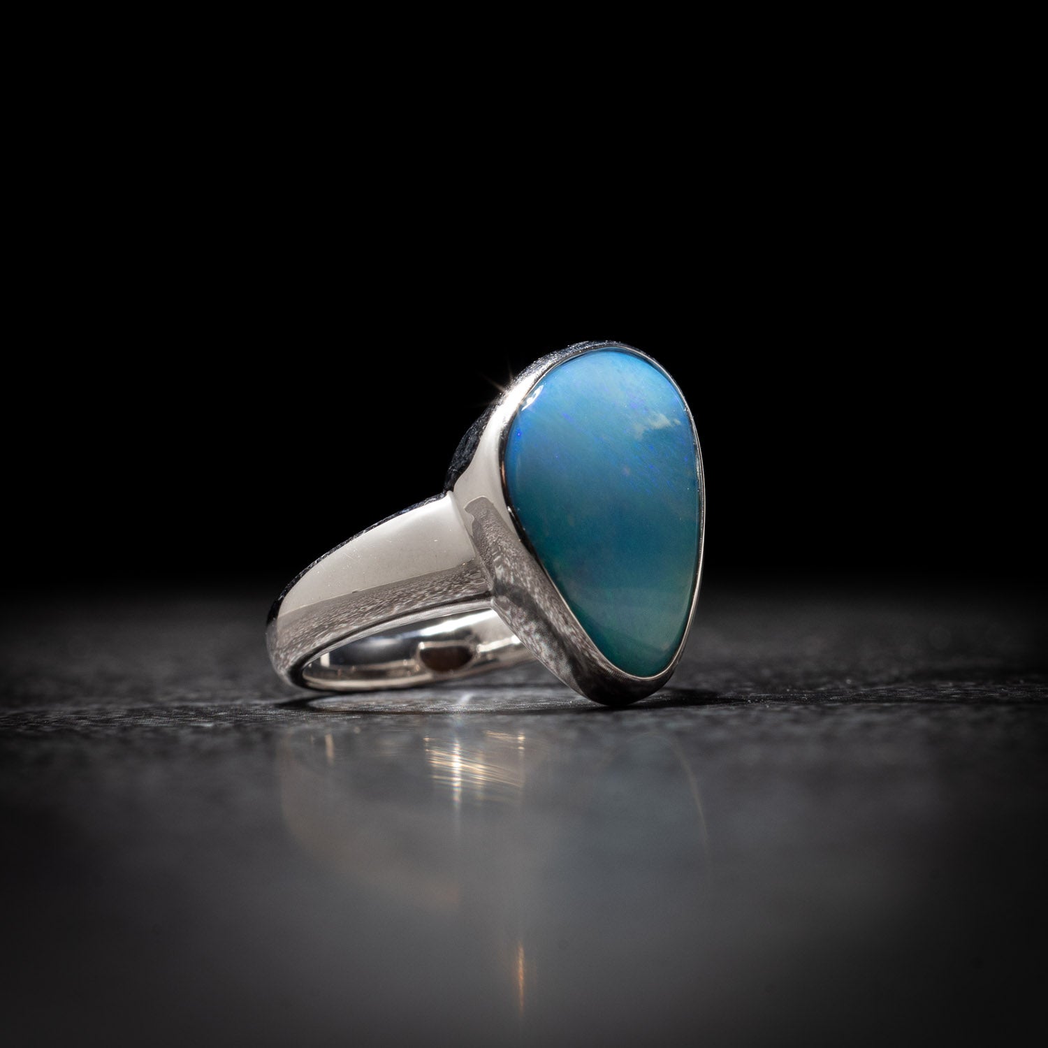 Silver Opal Boulder ring 