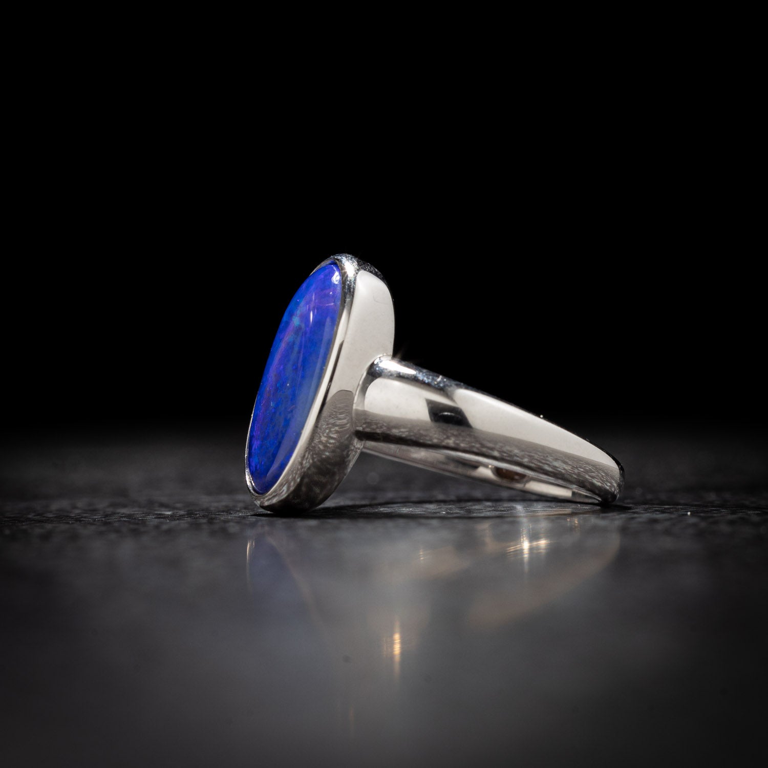 Boulder Opal Gold and Silver Ring