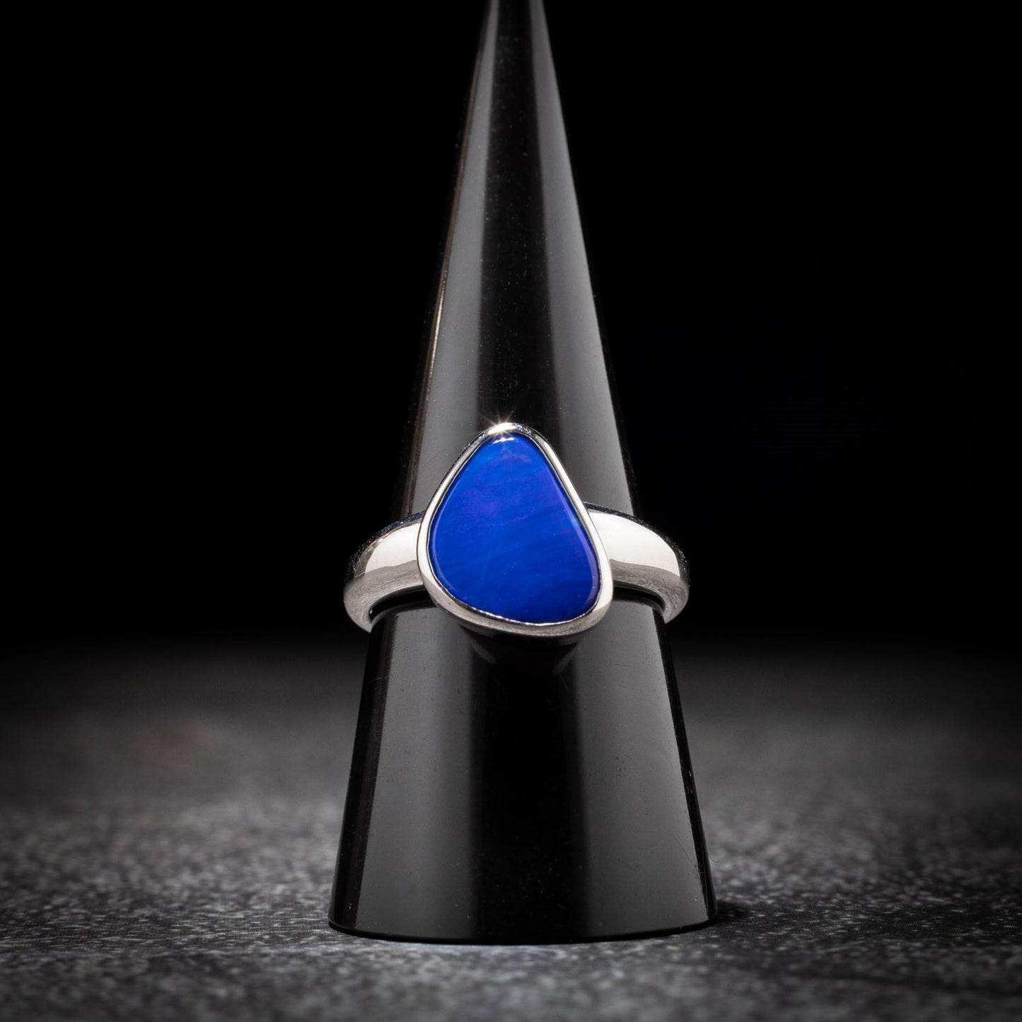 Australian Boulder opal in Sterling Silver Ring