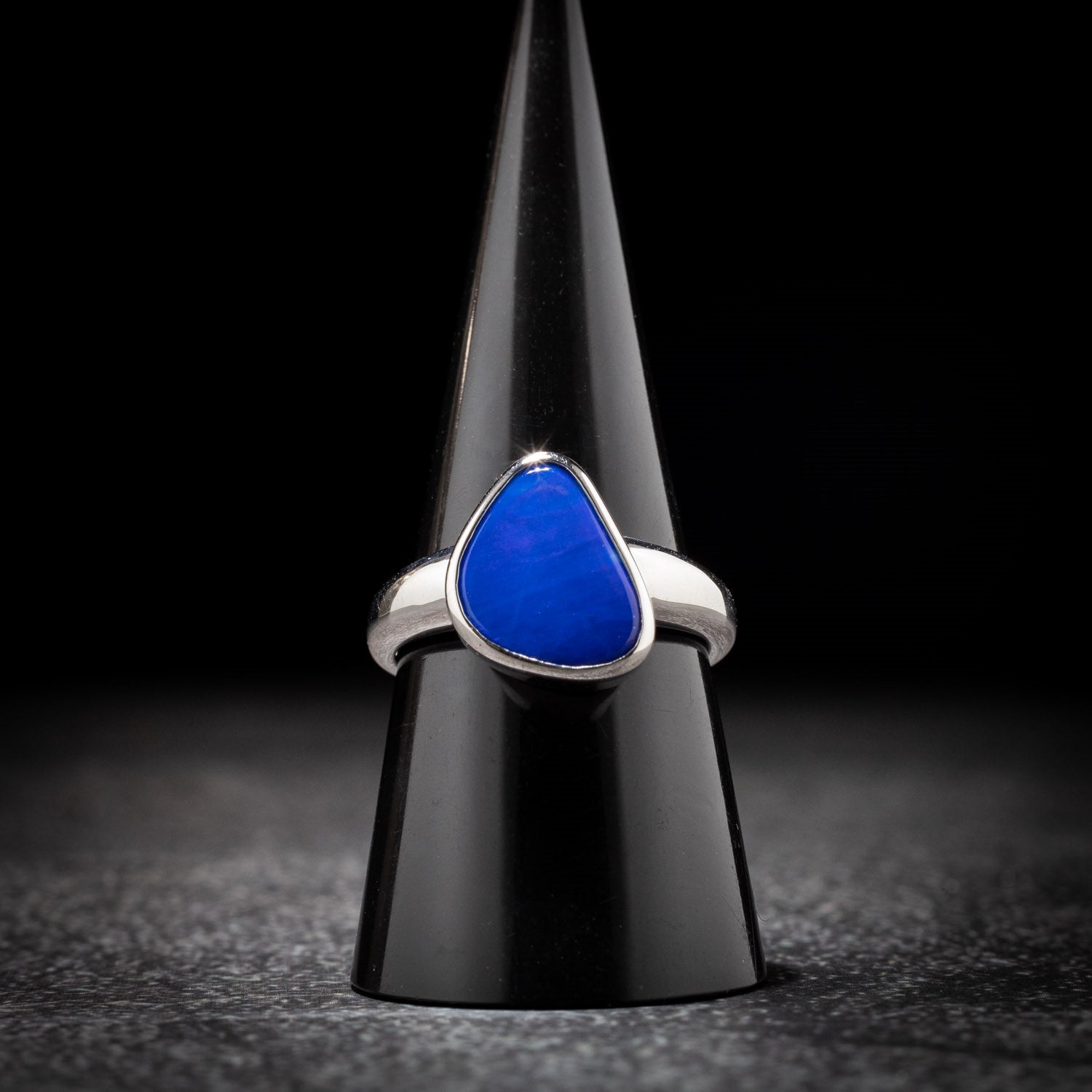 Australian Boulder opal in Sterling Silver Ring