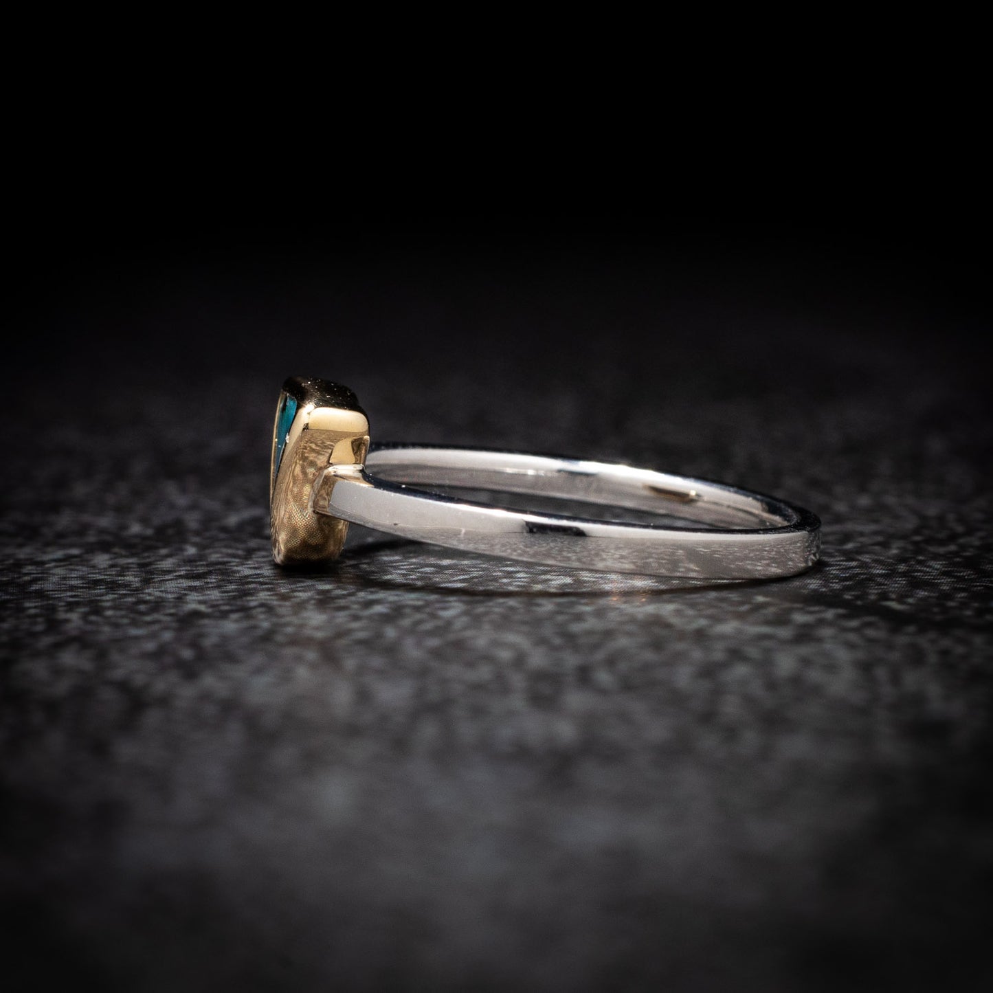 Australian Boulder Opal Gold and Sterling Silver Ring