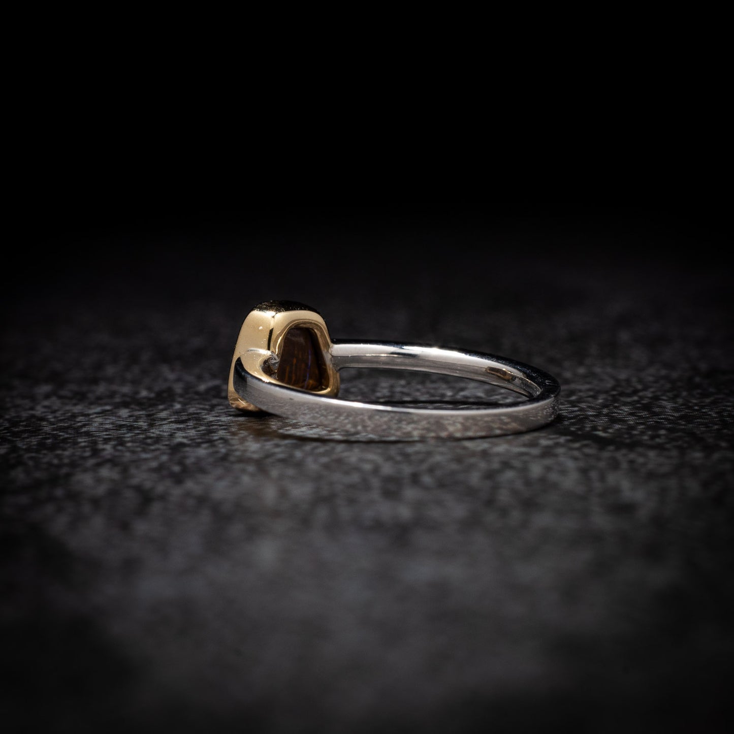 Australian Boulder Opal Gold and Sterling Silver Ring