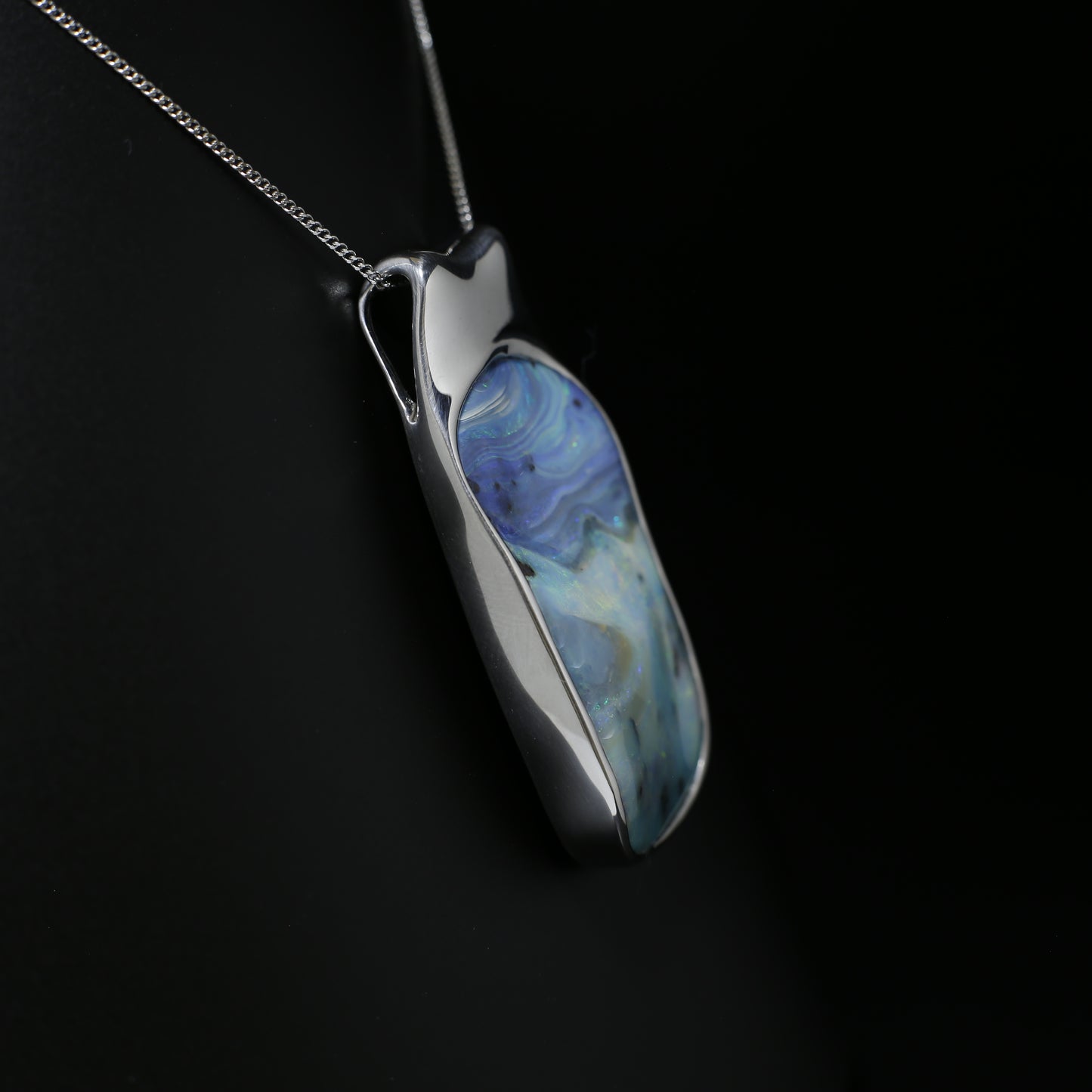 Australian Boulder Opal Pendant sterling silver