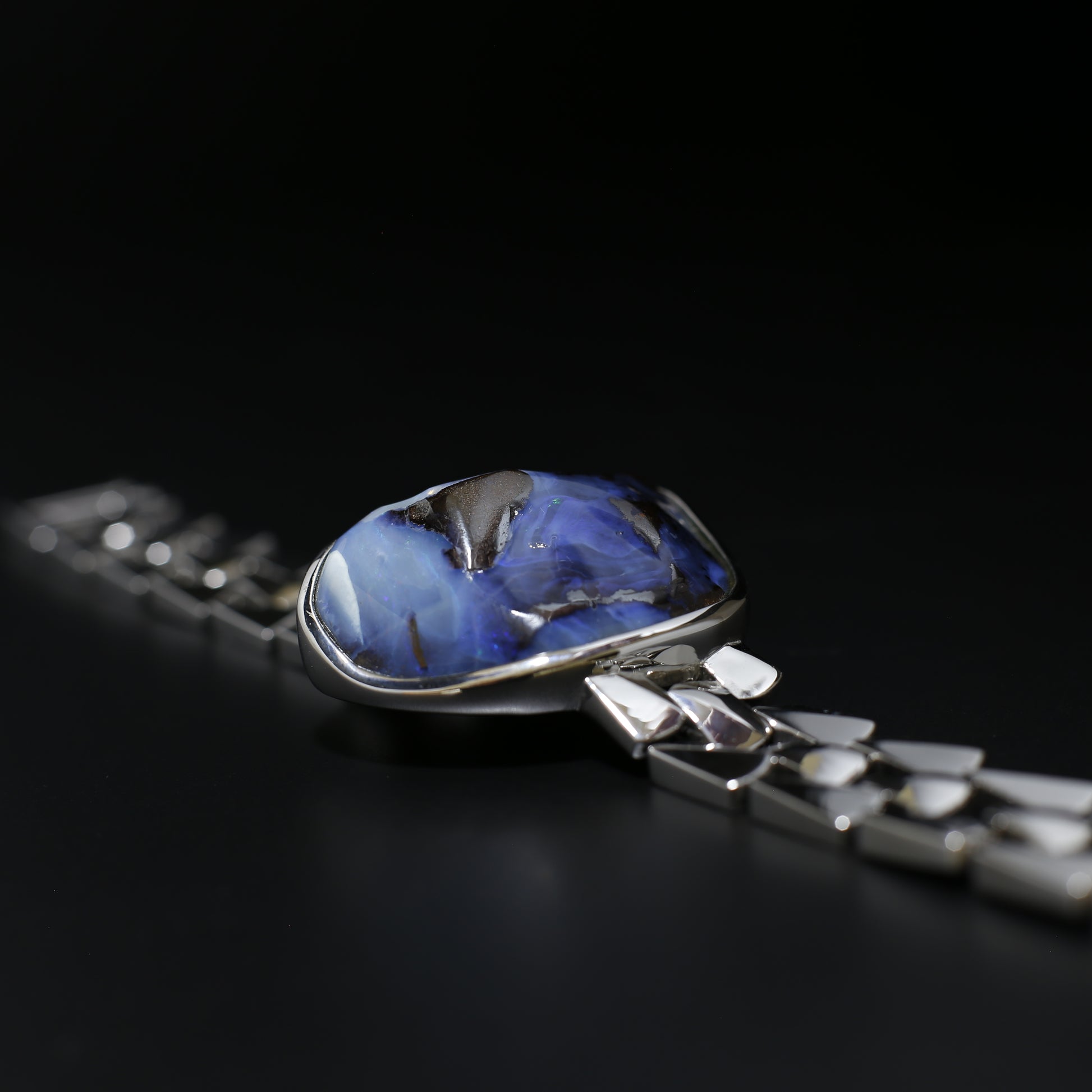 Australian Boulder Opal Silver Bracelet 