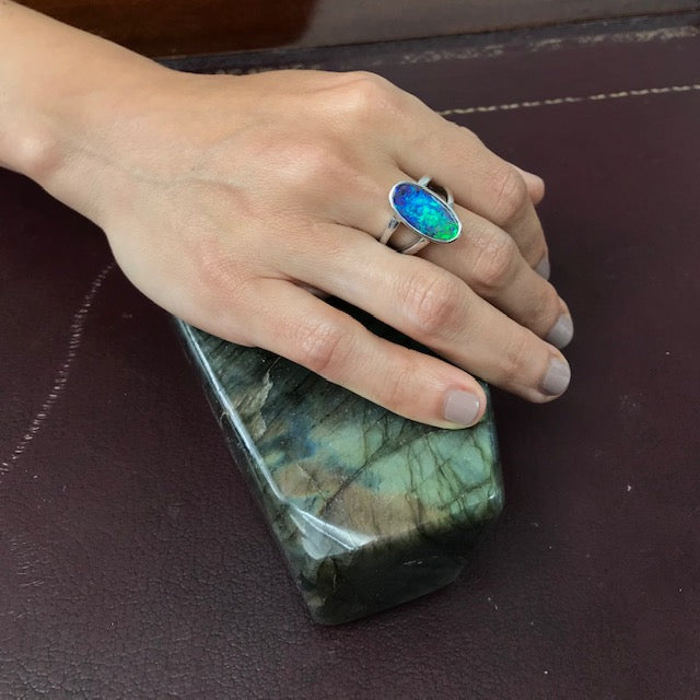 Australian Boulder Opal Ring - 102