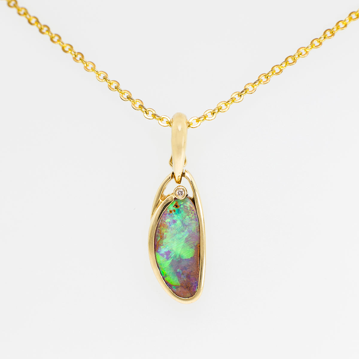 Australian Boulder Opal Pendant 18 karat gold