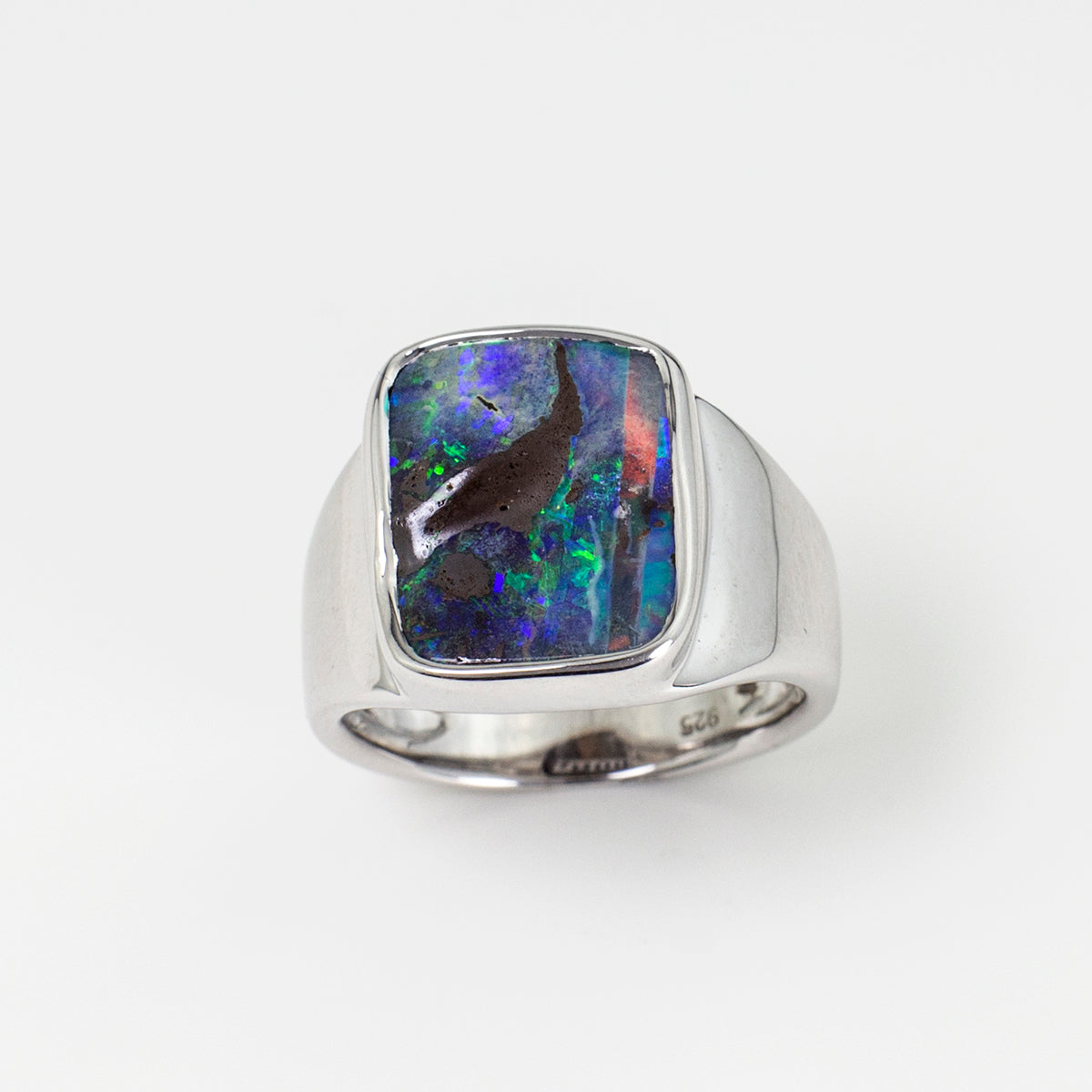 Australian Boulder Opal ring - 103