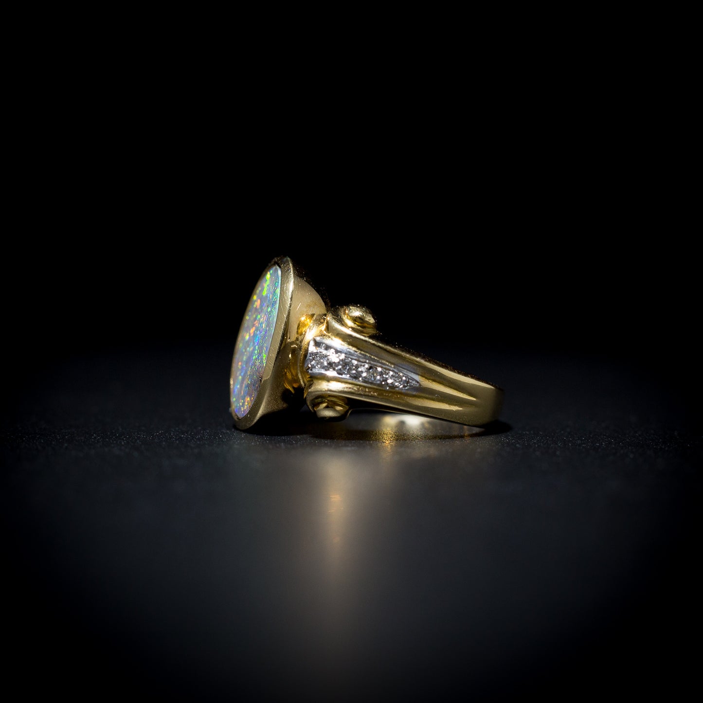 Australian Boulder Opal ring - 109