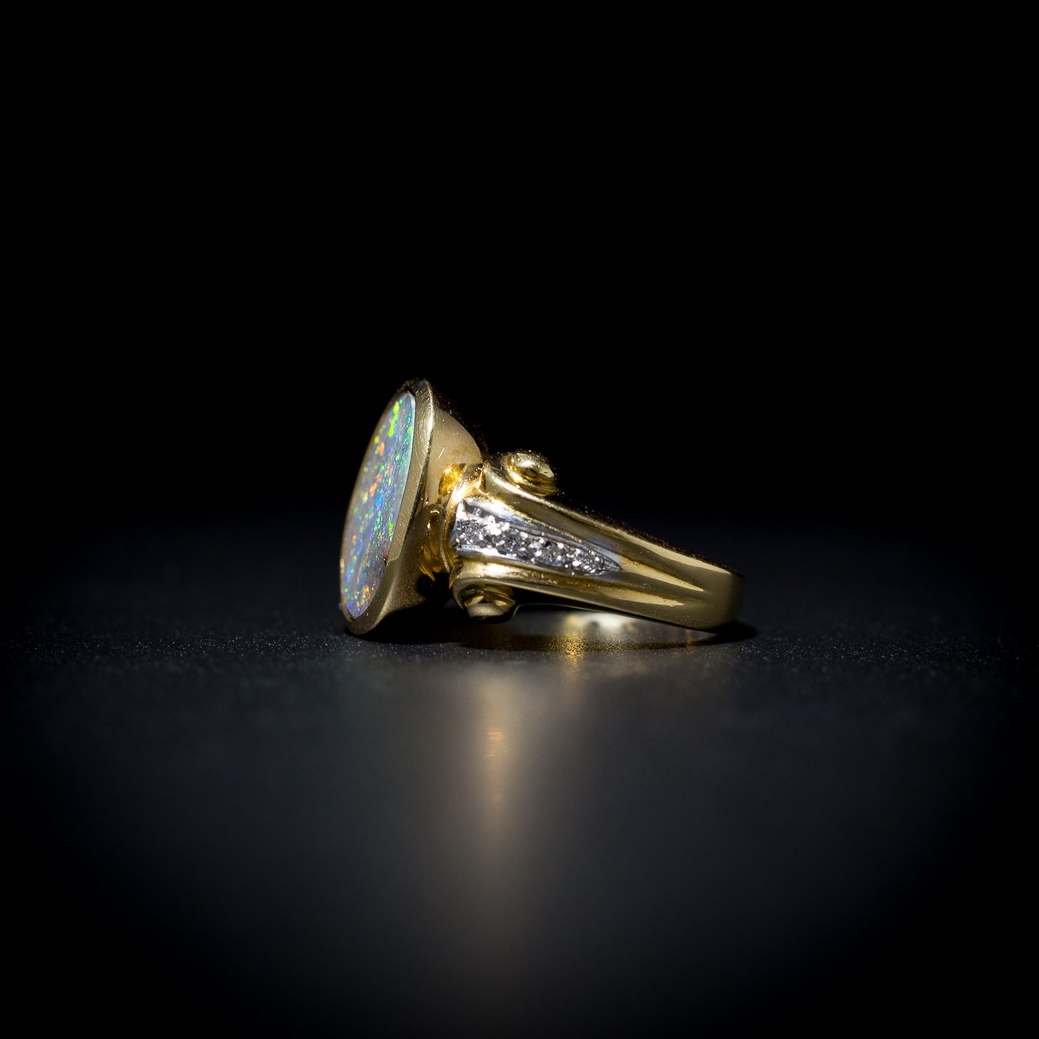 Australian Boulder Opal ring - 109