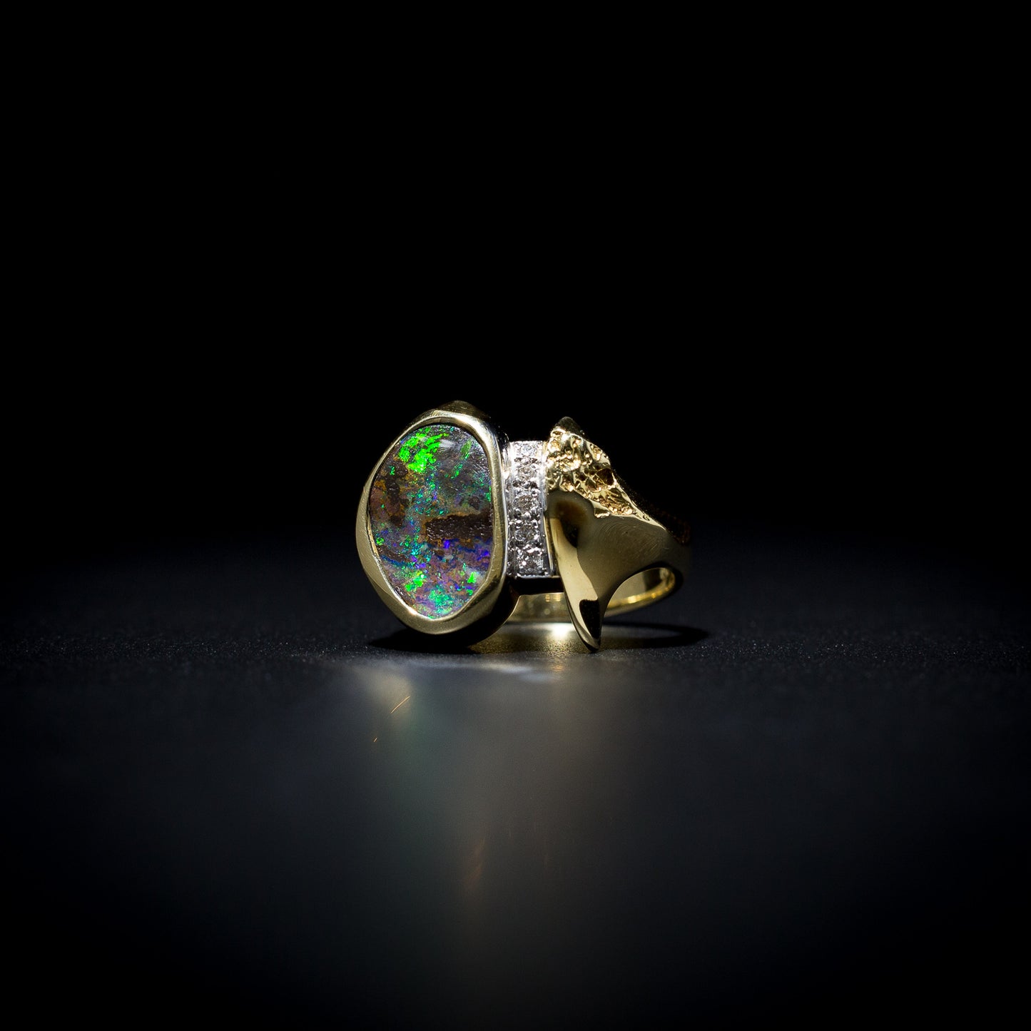 Australian Boulder Opal Ring - 111