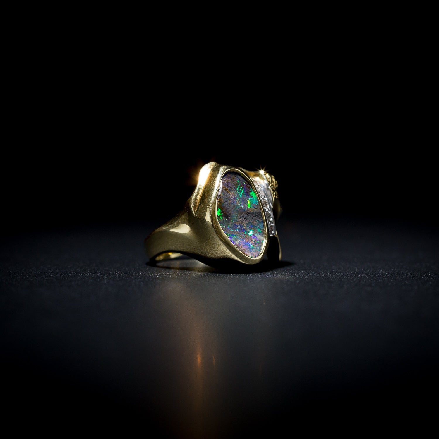 Australian Boulder Opal Ring - 111