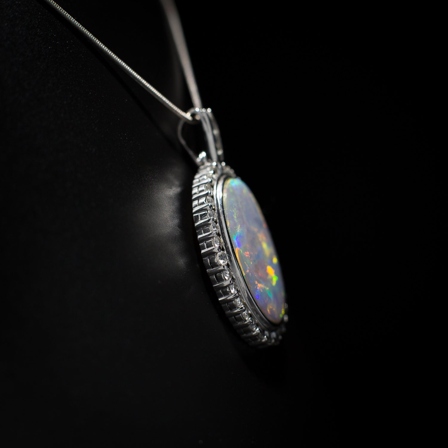 Australian Black Opal Pendant - 1025
