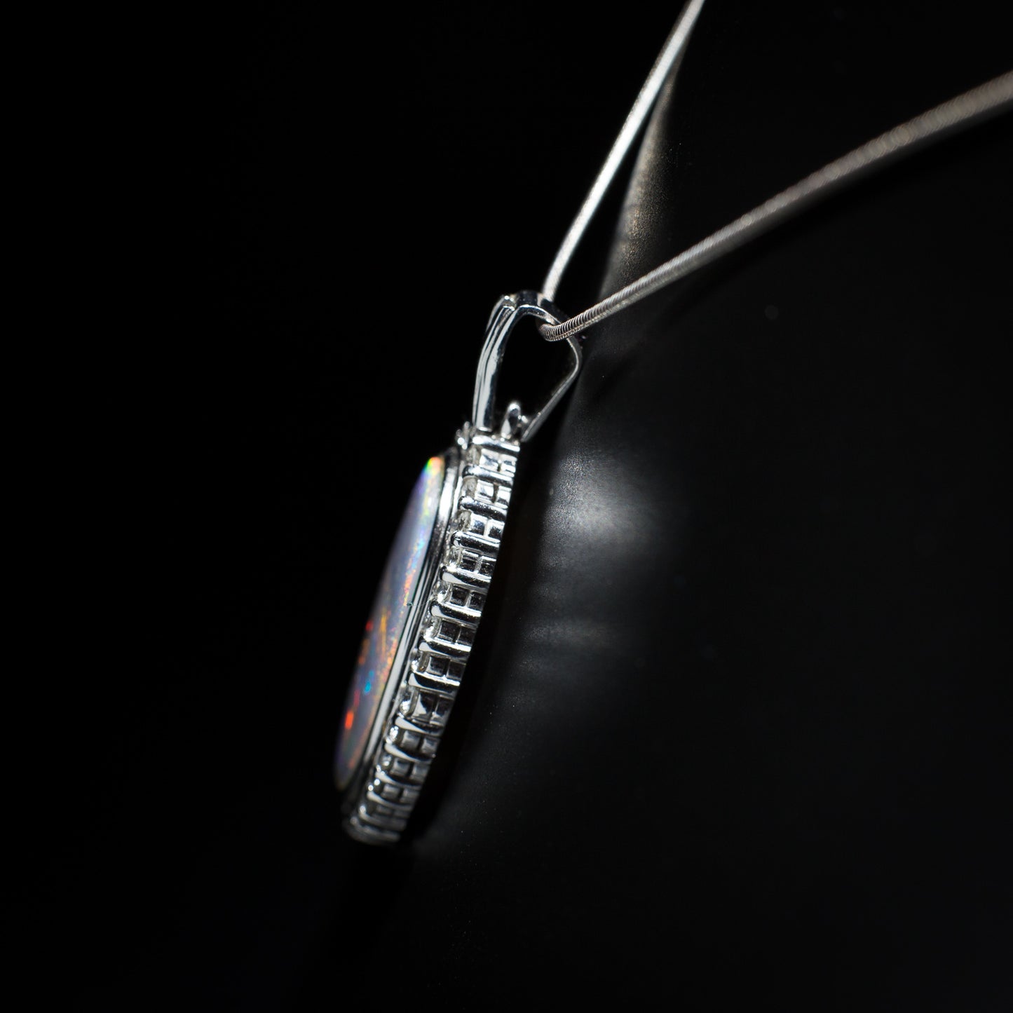 Australian Black Opal Pendant - 1025