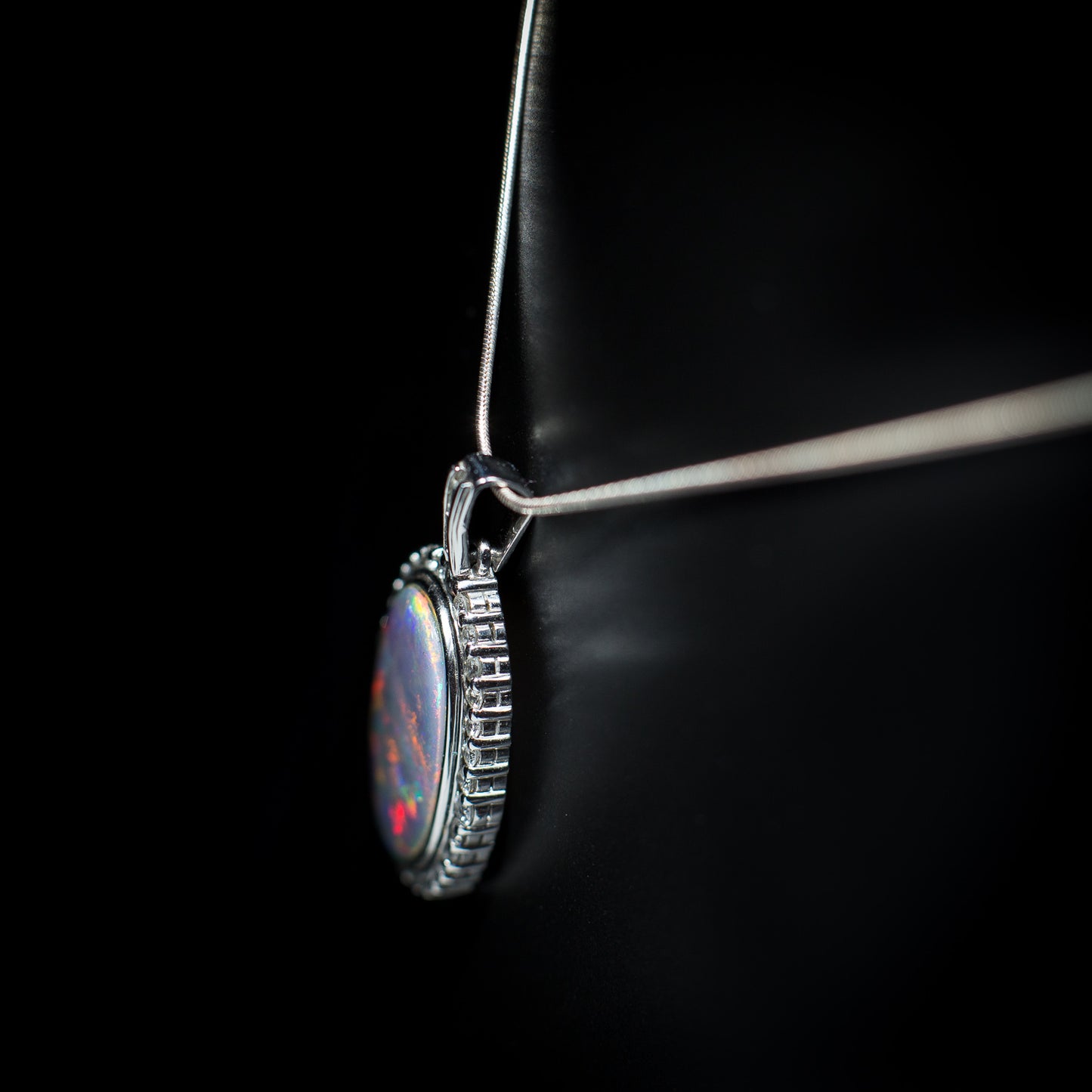 Australian Black Opal Pendant - 1025