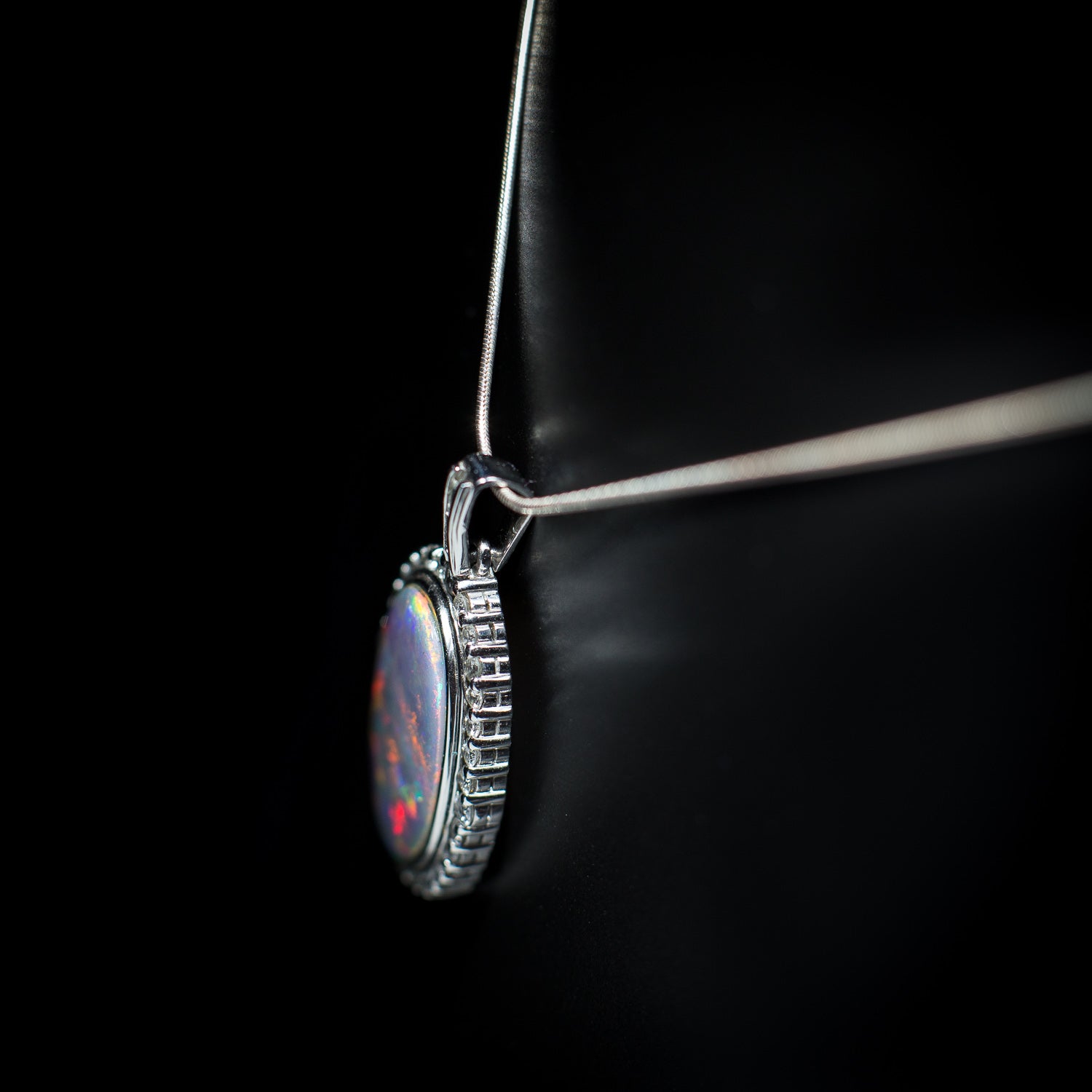 Australian Black Opal Pendant - 1025