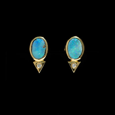 Australian Boulder Opal Earrings - 1506