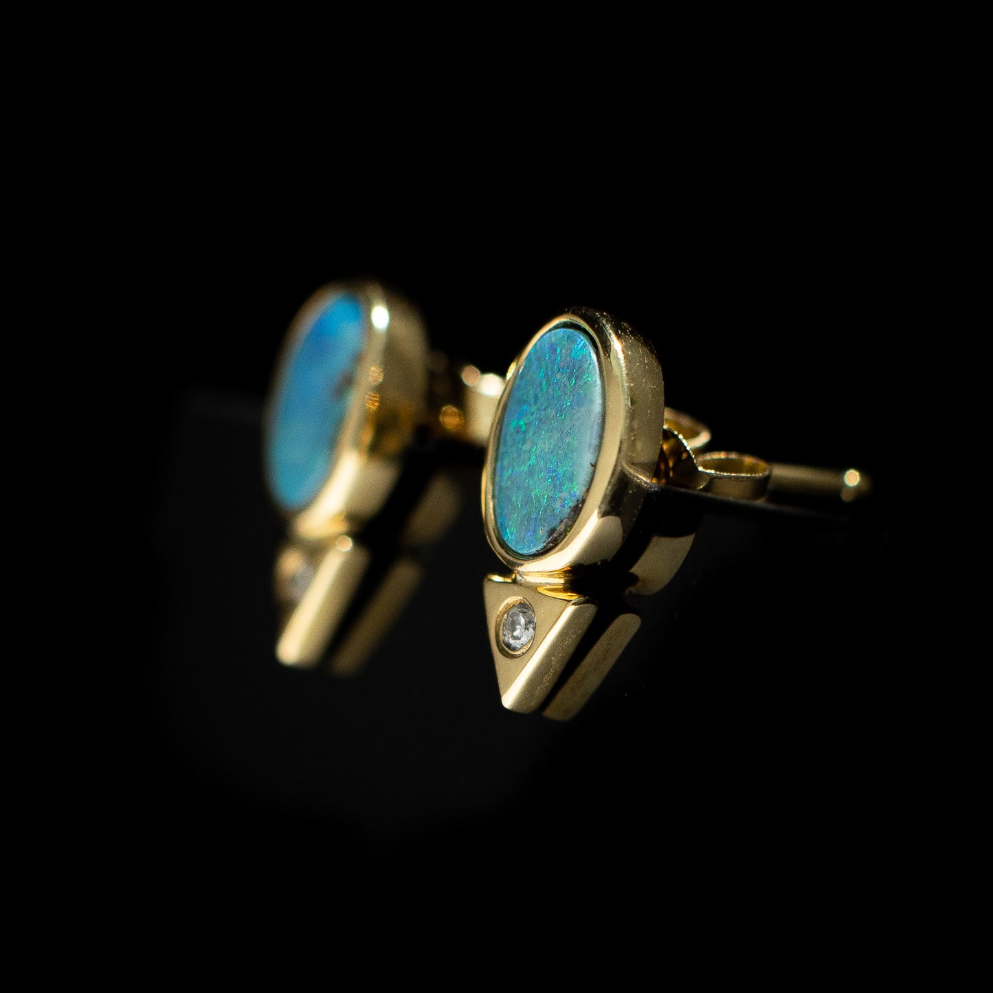 Australian Boulder Opal Earrings - 1506