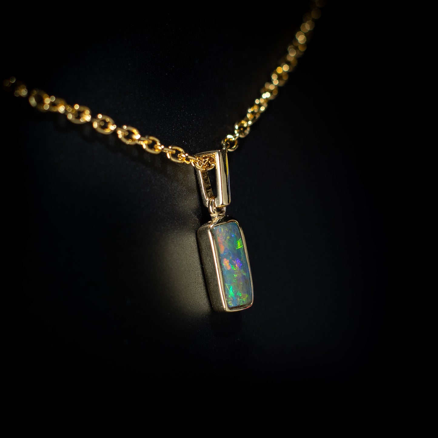 Australian Black Opal pendant - 1033