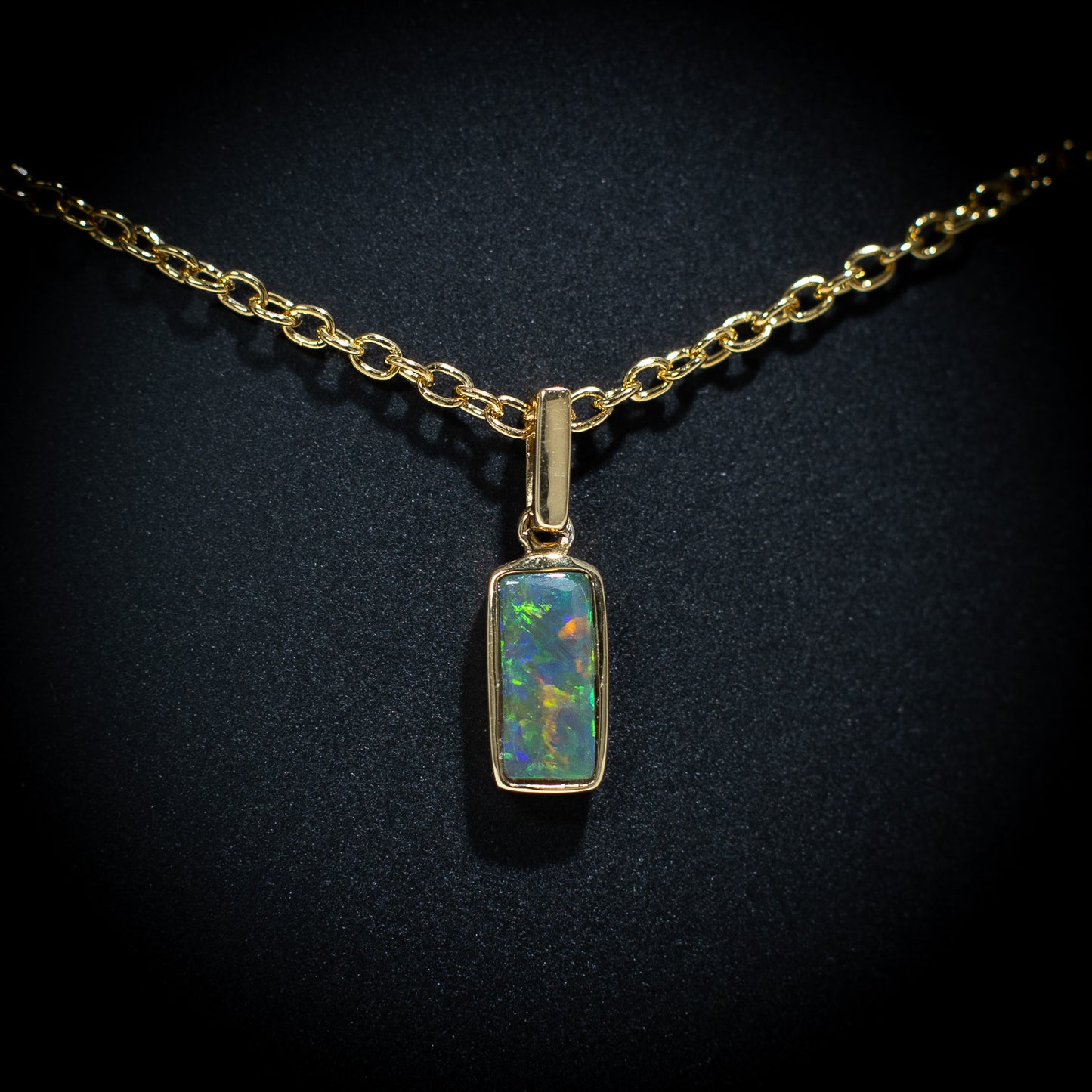 Australian Black Opal pendant - 1033