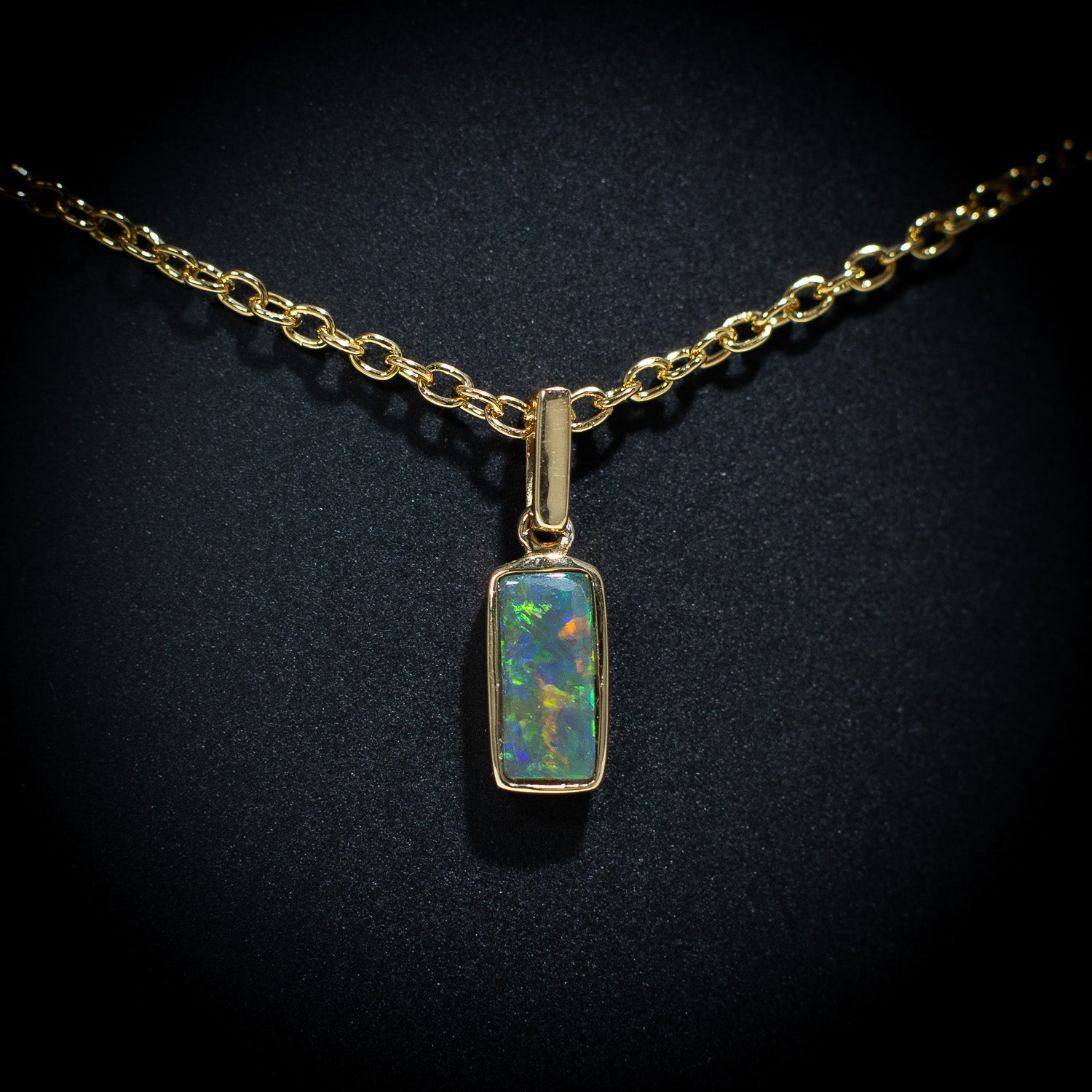 Australian Black Opal pendant - 1033