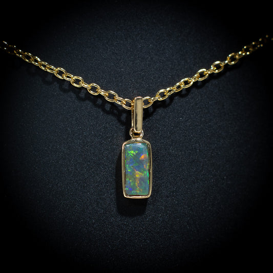 Australian Black Opal pendant - 1033