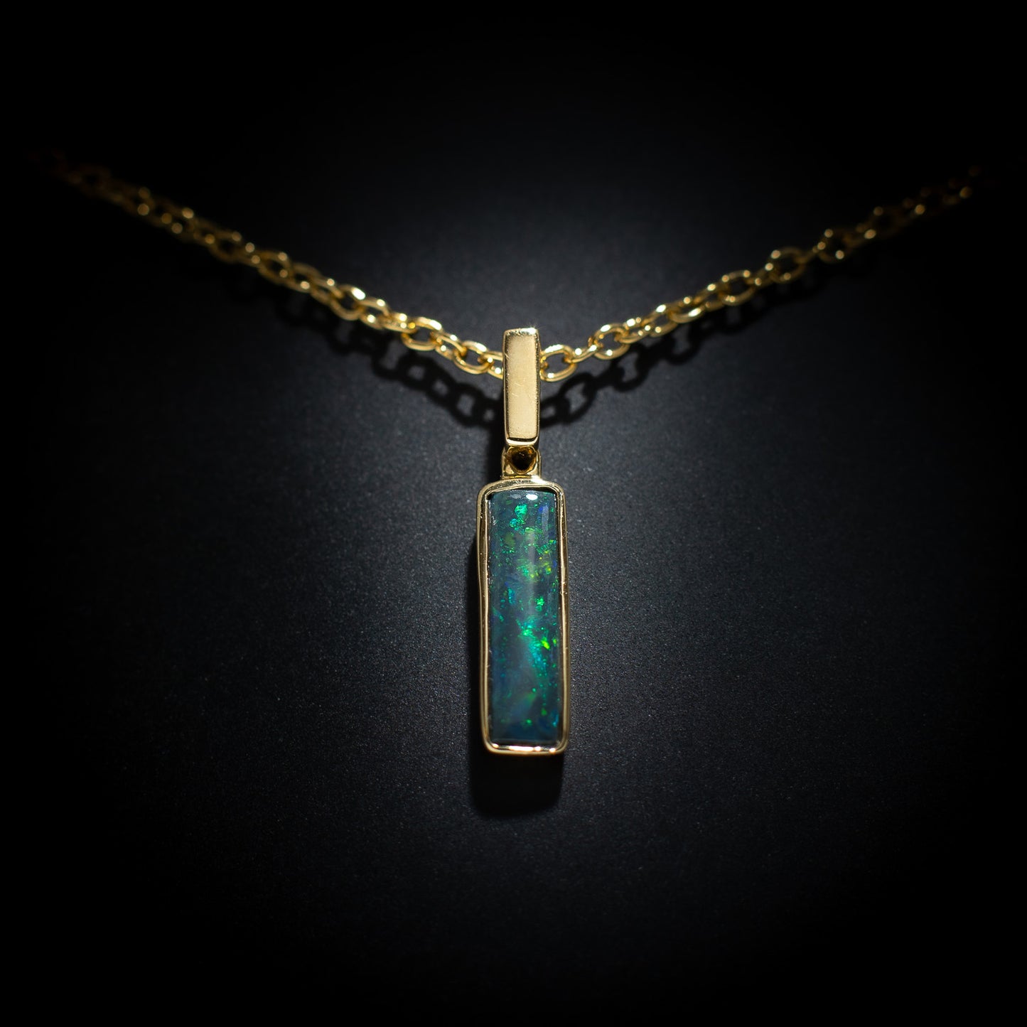Australian Black Opal pendant - 1034