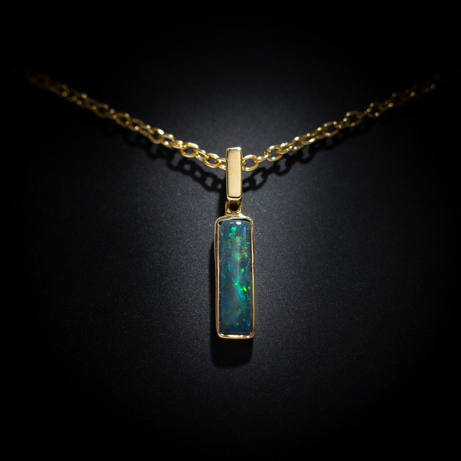 Australian Black Opal pendant - 1034