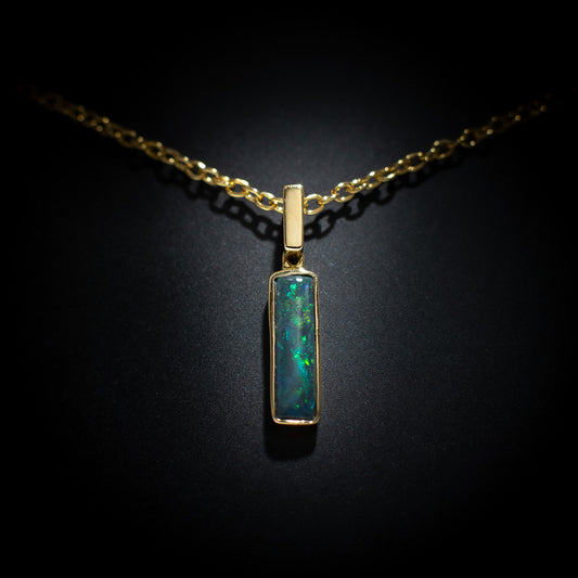 Australian Black Opal pendant - 1034