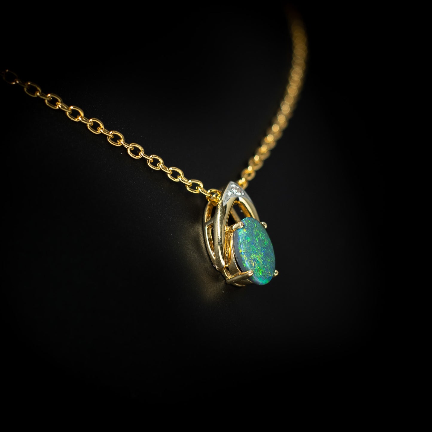 Australian Black Opal pendant 